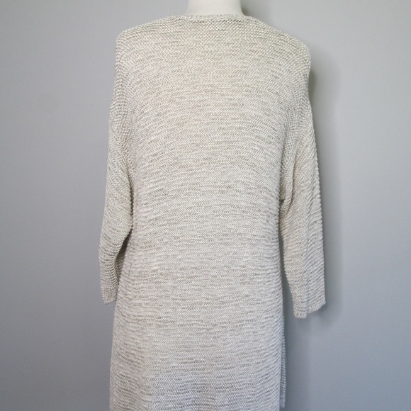 J. Jill Cotton Blend Sweater 3/4 Sleeve Scoop Neck Open Knit Beach Tunic XL - Picture 5 of 9